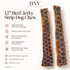 12" Beef Jerky Strip Dog Chew