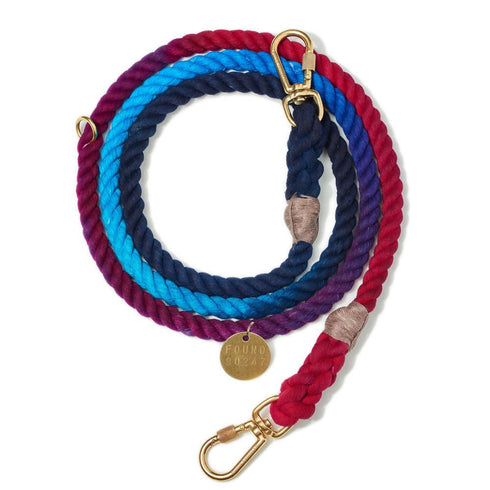 Adjustable Cotton Rope Dog Leash Dark Multi Ombre
