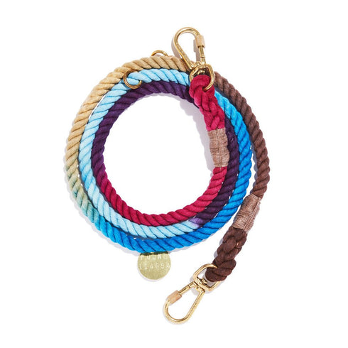 Adjustable Cotton Rope Dog Leash Mood Ring Ombre