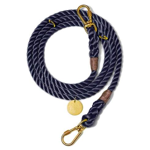 Adjustable Nylon Rope Dog Leash Navy