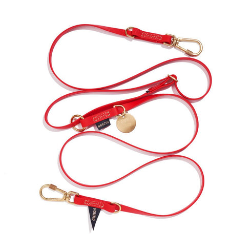 Adjustable Water Resistant Dog Leash Red