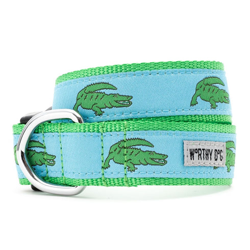 Alligators Dog Collar Blue
