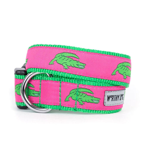 Alligators Dog Collar Pink