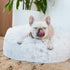 Arctic Shag Donut Dog Bed White