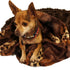 Baylee Mink Exotic Fur Cuddle Dog Bed Brown/Gold/Chocolate