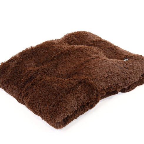 Baylee Shag Pillow Dog Bed Chocolate