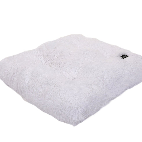 Baylee Shag Pillow Dog Bed White