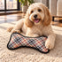 Bias Plaid Tan Bone Dog Toy
