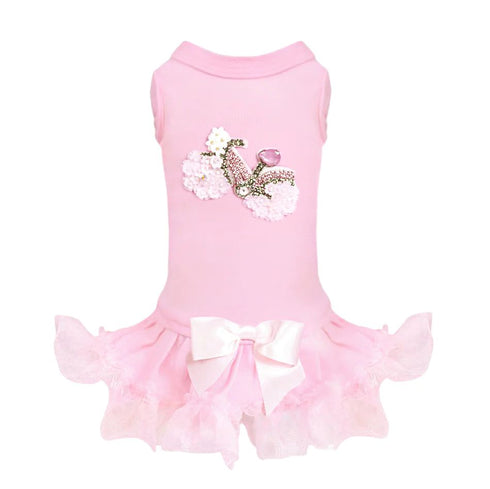 Bicycle Dog Dress Pink