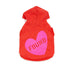 Big Full Heart Dog Hoodie Coral Orange/Neon Pink