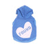Big Full Heart Dog Hoodie Periwinkle/Light Pink