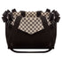 Black Double Nouveau Bow Luxury Dog Carrier with Windsor Check Flaps