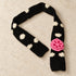 Black Polka Dot Flower Dog Scarf