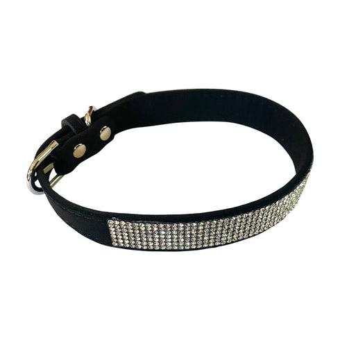 Bling Bling 5-Row Dog Collar Black