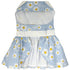 Blue Daisy Harness Dog Dress With Matching Leash