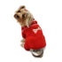 Candy Cane Bone Holiday Dog Sweater/Bodysuit Red