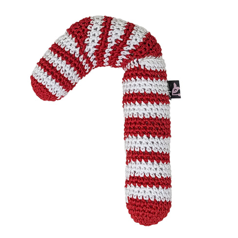 Candy Cane Crochet Dog Toy