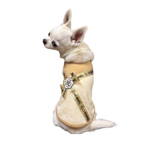 Chewnel Ruban De Chien Dog Tank Champagne
