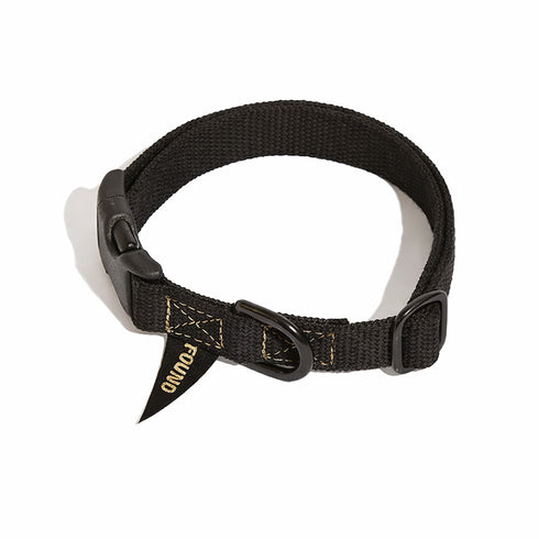 Classic Cotton Dog Collar Black/Matte Black