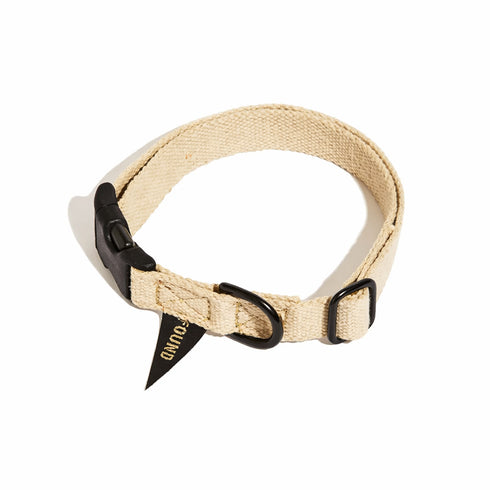 Classic Cotton Dog Collar Hemp/Matte Black