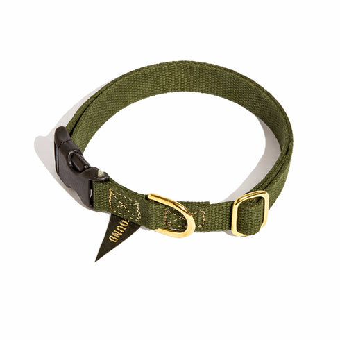 Classic Cotton Dog Collar Olive