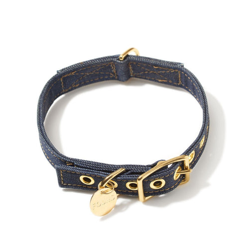 Cotton Canvas Dog Collar Dark Denim