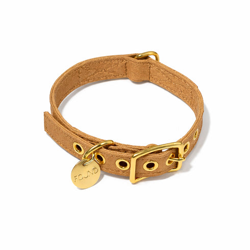 Cotton Canvas Dog Collar Khaki
