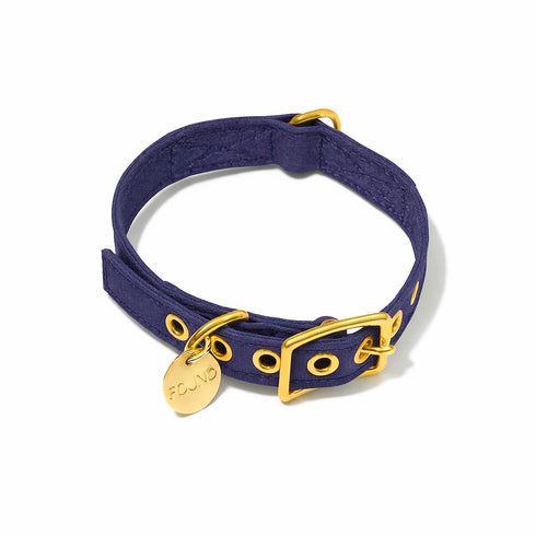 Cotton Canvas Dog Collar Navy