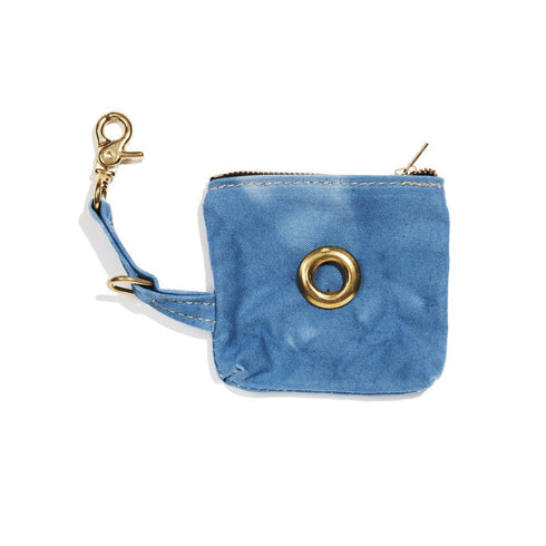 Cotton Canvas Dog Poop Bag Holder Basic Blue