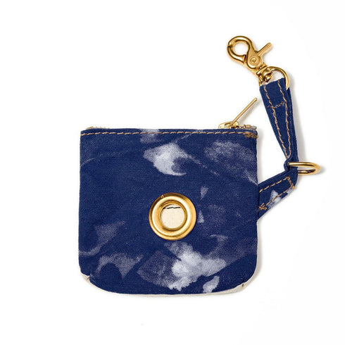 Cotton Canvas Dog Poop Bag Holder Blue Tie Dye