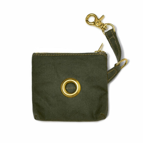Cotton Canvas Dog Poop Bag Holder Olive