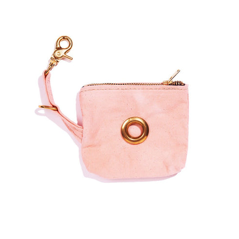 Cotton Canvas Dog Poop Bag Holder Peach