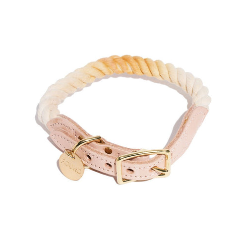 Cotton Rope Dog Collar Butterscotch Ombre