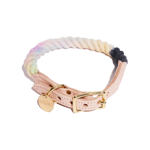 Cotton Rope Dog Collar Dusk Ombre