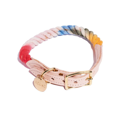 Cotton Rope Dog Collar Henri Ombre