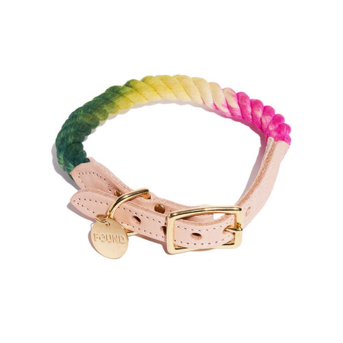 Cotton Rope Dog Collar Radish Ombre