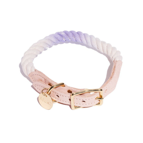 Cotton Rope Dog Collar Wisteria Ombre