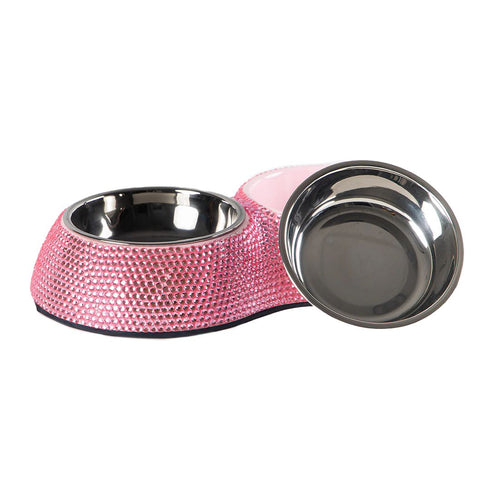 Crystal Dog Bowl Diner Pink