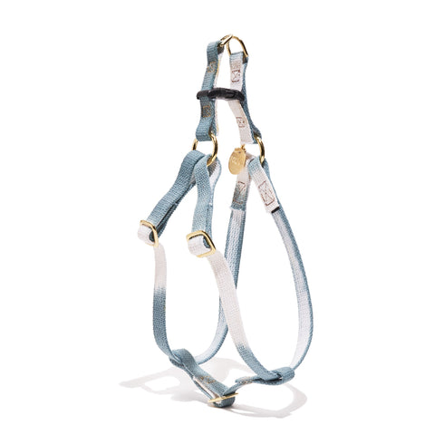 Flat Webbing Cotton Dog Harness Marine Green