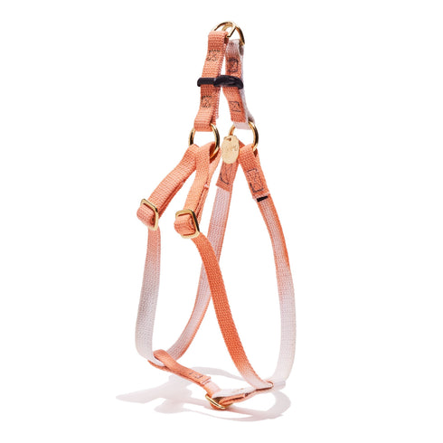 Flat Webbing Cotton Dog Harness Peach