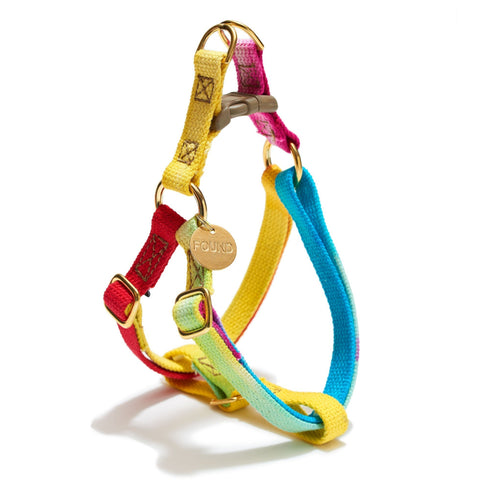 Flat Webbing Cotton Dog Harness Prismatic