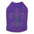 Fleur de Lis Purple/Green Rhinestone Dog Tank