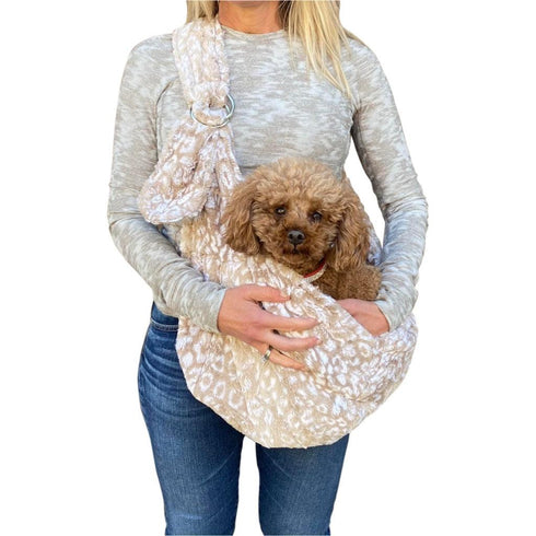 Furbaby Adjustable Sling Dog Carrier Ocelot Cappuccino