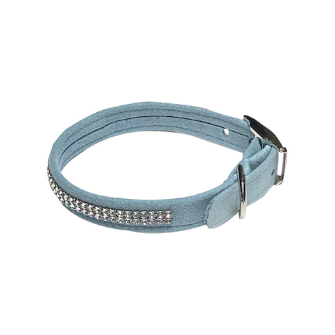 Glamour Girl Ultrasuede Crystal Dog Collar Horizon Blue