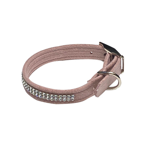 Glamour Girl Ultrasuede Crystal Dog Collar Rosewood