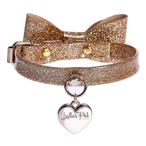 Golden Glittered Dog Collar