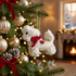 Hand Knit Dog Ornament Bichon Frise