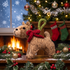 Hand Knit Dog Ornament Pitbull