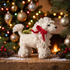 Hand Knit Dog Ornament White Poodle