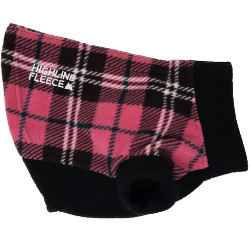 Highline Fleece Dog Coat Pink/Black Plaid